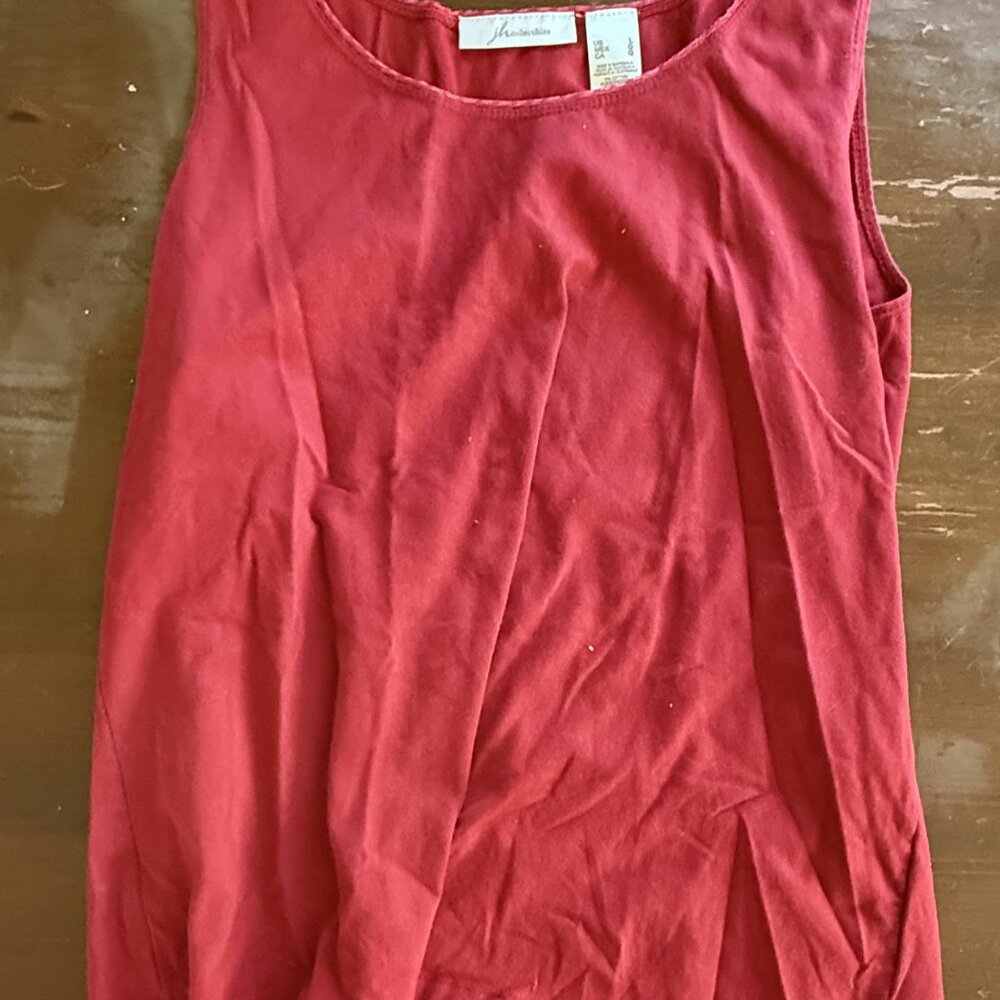 Womens Large Knit Tank Brick Red JH Collectibles
